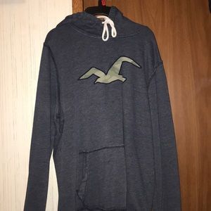 Blue with Camouflage Hollister Logo Sweatshirt
